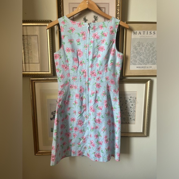 Lilly Pulitzer Floral Dress Vintage Blue Pink Floral 2 - Picture 4 of 8